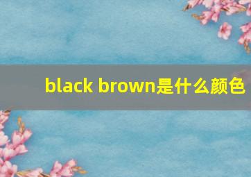 black brown是什么颜色